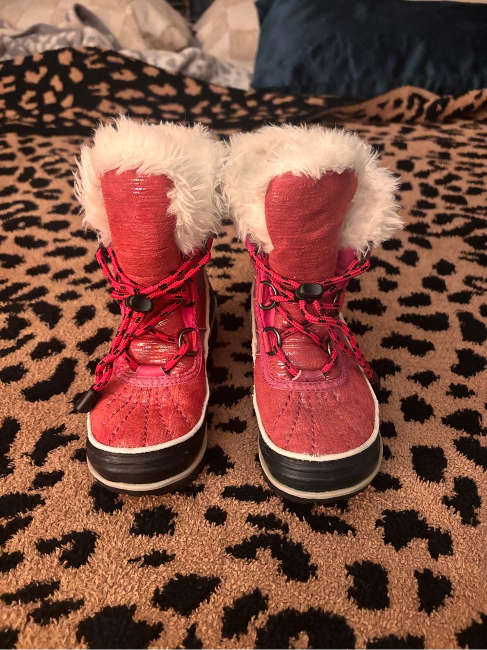 Sorel Kids pink Faux-Fur Trim Snow Boots